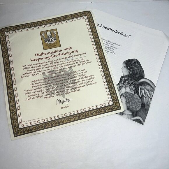 1985 German DIE NACHTWACHE DER ENGEL Angel's Vigil Ltd Ed Plate 10 1/2" # 674 B - Picture 7 of 8